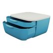 4002432124763-Leitz Cosy - Bloc de classement plastique - 2 tiroirs - bleu-Angle droit-3