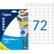 APLI PAPER - Permanente kleeflaag - 127 micron - wit - 16 x 22 mm - 130 g/m² - 1152 etiket(ten) (16 vel(len) x 72) etiketten