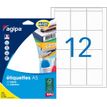 Agipa Etiquettes - Permanente kleeflaag - wit - 48.5 x 38 mm 192 etiket(ten) (16 vel(len) x 12) etiketten