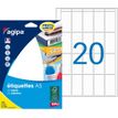 Agipa Etiquettes - Permanente kleeflaag - wit - 48.5 x 25 mm 320 etiket(ten) (16 vel(len) x 20) etiketten