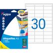Agipa Etiquettes - Permanente kleeflaag - wit - 19 x 38 mm 480 etiket(ten) (16 vel(len) x 30) etiketten
