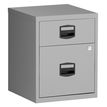 Caisson mobile métallique monobloc - H52 x L41 x P40 cm - 2 tiroirs - gris