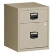 Caisson mobile métallique monobloc - H52 x L41 x P40 cm - 2 tiroirs - beige