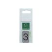 3130630671831-Exacompta - Plaque adhésive chiffre 3 - 25 x 44 mm - aluminium brossé-Avant-0