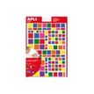 APLI kids - Decoratiesticker - 6 vellen - blauw, geel, paars, rood, lichtgeel, groen, oranje, lichtblauw, turquoise, lila, roze, Fuchsia - niet permanent (pak van 756)