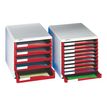 0403000424768-Leitz - Bloc de classement 10 tiroirs - A4 - gris pâle avec plateaux rouges-P_300042476_4-1