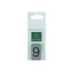 3130630671893-Exacompta - Plaque adhésive chiffre 9 - 25 x 44 mm - aluminium brossé-Avant-0