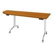 3253310171657-Table de réunion abattantes angle à gauche - L200 x P80 cm - pied blanc - plateau imitat-P_400001688_1-0