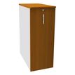 Caisson TOWER - L44 x H114 x P80 cm - 3 tablettes + 1 support DS réglable - structure blanc perle - dessus et façade imitation merisier