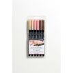 Lyra Aqua Brush Duo Skin Tones - set borstelpen en pen met vezelpunt (pak van 6)