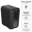 043859764792-Fellowes Powershred LX65 - destructeur de documents coupe croisée - 10 feuilles - Corbeille 22-P_400006920_15-2