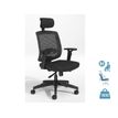 Fauteuil de bureau MALICE avec têtière - accoudoirs réglables - noir