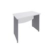 Burocean Dual - Bureau - vierkant - parelwit - aluminium basis