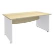 3253310174924-Bureau droit DUAL - L120 - Pieds blanc - plateau imitation Erable-P_400008983_1-0