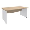 Burocean Dual - Bureau - rechthoekig - licht eiken - wit basis