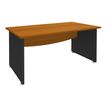 Bureau droit DUAL - L140 - Pieds Anthracite - plateau imitation Merisier