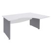 3253310106611-Bureau compact à droite DUAL - L160 cm - Pieds alu - plateau blanc (Pieds de renfort ou caisson bout de bureau obligat-P_400009044_1-0