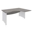 Burocean - Bureau - L-vormig (rechts) - grijs eiken - wit basis