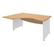 Burocean Dual - Bureau - L-vormig (links) - beuken - wit basis