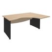 3253310175433-Bureau compact à droite DUAL - L180 cm - Pieds Anthracite - plateau imitation Chêne clair (Pieds de renfort ou caisson bout de bureau obligat-P_400009075_1-0
