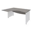 Burocean Dual - Bureau - linkshoekig - grijs eiken - blanco basis
