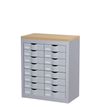 Paperflow - ladekast - 16 lades - zilver