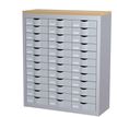 Paperflow - ladekast - 36 lades - zilver