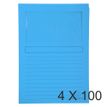 Exacompta SUPER - bestandmap - A4 - voor 80 vellen - transparant, felblauw (pak van 100)