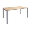 Bureau simple IRIS - L140 cm - Pieds aluminium - plateau imitation Chêne clair