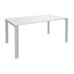 Bureau simple IRIS - L140 cm - Pieds aluminium - plateau Blanc perle