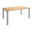 Bureau simple IRIS - L140 cm - Pieds aluminium - plateau imitation Hêtre