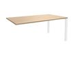 0404000121206-Bureau simple IRIS - L140 cm - Plan suivant - Pieds blanc - plateau imitation Chêne clair-P_400012120_1-0