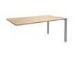 Bureau simple IRIS - L140 cm - Plan suivant - Pieds aluminium - plateau imitation Chêne clair
