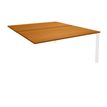 0404000122227-Bureau Bench IRIS - L140 cm - Plan suivant - Pieds blanc - plateau imitation Merisier-P_400012222_1-0