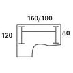 0404000123316-Bureau compact LOFTER - L160 cm - Retour à gauche - Plateau imitation Merisier - pied Blanc - (pied de renfort obligat-P_400012331_2-1