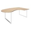 Burocean Urban Manager - Bureau - L-vormig (rechts) - licht eiken - wit basis