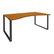 0404000123927-Bureau vague symétrique LOFTER - L180 cm - Plateau imitation Merisier - pied Carbone-P_400012392_1-0