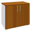 0404000124474-Armoire basse EXPRIM/LOFTER - H72 x L80 x P47 - 2 portes - Corps Blanc perle - Dessus et p-P_400012447_1-0