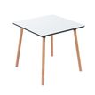 3660141226638-Table de restauration carré PALOMBA - L80 x P80 x H75 cm - pieds hêtre - plateau blanc--0