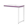 Retour bureau MT1 Elégance - L80 x P67 x H75 cm - pieds blancs - plateau blanc chants prune