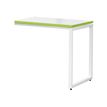 3700339874149-Retour bureau MT1 Elégance - L80 x P67 x H75 cm - pieds blancs - plateau blanc chants vert--0