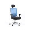 3701338801082-Fauteuil de bureau ergonomique SYNEC - accoudoirs réglables - appuie-tête réglable - noir et bleu--1