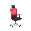 3701338801099-Fauteuil de bureau ergonomique SYNEC - accoudoirs réglables - appuie-tête réglable - noir et rouge--1