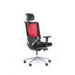 3701338801099-Fauteuil de bureau ergonomique SYNEC - accoudoirs réglables - appuie-tête réglable - noir et rouge--3