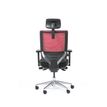 3701338801099-Fauteuil de bureau ergonomique SYNEC - accoudoirs réglables - appuie-tête réglable - noir et rouge--4
