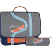 3662498003580-Cartable Ooban's Skate - 38 cm - 2 compartiments - gris chiné/bleu - Oberthur--0