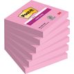 Post-it - 6 Blocs notes de 90 feuilles Super Sticky - rose tropical - 76 x 76 mm