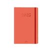Agenda à élastique Cachemire - 1 semaine sur 2 pages - 10 x 15 cm - corail - Oberthur