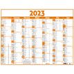 3664447135946-Oberthur Classique - Calendrier 7 mois par face - 32 x 42 cm - orange--0