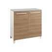 Rangement bas SUNDAY - L80 x H79 x P42 - 2 portes - finition chêne (top surmeuble non compris)